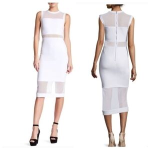Alice + Olivia karma white illusion mesh dress size 2